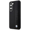 Capa rígida BMW BMHCS23M22RDPK Leather Textured & Stripe para Samsung Galaxy S23+ (S916), preta