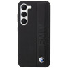 Capa rígida BMW BMHCS23M22RDPK Leather Textured & Stripe para Samsung Galaxy S23+ (S916), preta