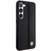 Capa rígida BMW BMHCS23M22RDPK Leather Textured & Stripe para Samsung Galaxy S23+ (S916), preta