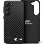Capa rígida BMW BMHCS23M22NBCK Leather Carbon para Samsung Galaxy S23+ (S916), preta