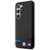 Capa rígida BMW BMHCS23M22NBCK Leather Carbon para Samsung Galaxy S23+ (S916), preta