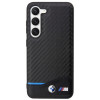 Capa rígida BMW BMHCS23M22NBCK Leather Carbon para Samsung Galaxy S23+ (S916), preta