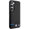 Capa rígida BMW BMHCS23M22NBCK Leather Carbon para Samsung Galaxy S23+ (S916), preta