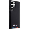 Capa rígida BMW BMHCS23L22PTDK Leather Stamp Tricolor para Samsung Galaxy S23 Ultra (S918), preta