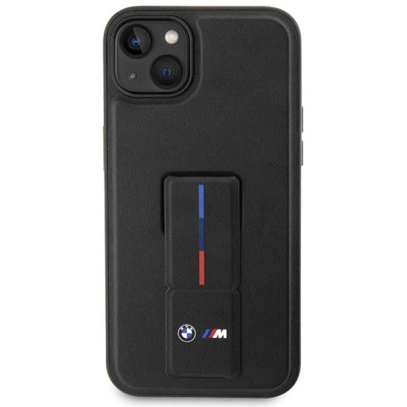 Capa BMW Grip Stand Hot Stamp para Apple iPhone 14 / 15 / 13, preta