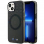 Capa rígida BMW BMHMP14MHGPK Pattern MagSafe para Apple iPhone 14 Plus / 15 Plus, cinza