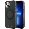 Capa rígida BMW BMHMP14MHGPK Pattern MagSafe para Apple iPhone 14 Plus / 15 Plus, cinza