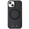 Capa rígida BMW BMHMP14MHGPK Pattern MagSafe para Apple iPhone 14 Plus / 15 Plus, cinza