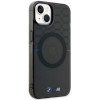 Capa rígida BMW BMHMP14SHGPK Pattern MagSafe para Apple iPhone 14, cinza