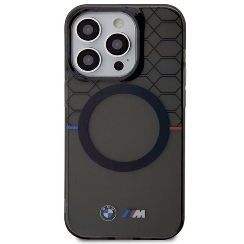 Capa rígida BMW BMHMP14XHGPK Pattern MagSafe para Apple iPhone 14 Pro Max, cinzenta