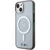 Capa rígida BMW BMHMP14MHCRS Silver Ring MagSafe para Apple iPhone 14 Plus / 15 Plus, transparente