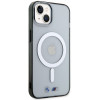 Capa rígida BMW BMHMP14MHCRS Silver Ring MagSafe para Apple iPhone 14 Plus / 15 Plus, transparente