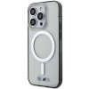 Capa rígida BMW BMHMP14LHCRS Silver Ring MagSafe para Apple iPhone 14 Pro, transparente