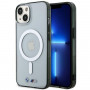Capa rígida BMW BMHMP14SHCRS Silver Ring MagSafe para Apple iPhone 14, transparente