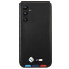 Capa rígida BMW BMHCSA5422PTDK Leather Stamp Tricolor para Samsung Galaxy A54 (A546), preta