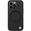 Capa BMW BMHMP14XSILBK2 Signature Liquid Silicone MagSafe para Apple iPhone 14 Pro Max, preta