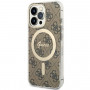 Capa rígida Guess GUHMP13LH4STW 4G MagSafe para Apple iPhone 13 Pro, castanha