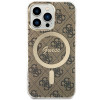 Capa rígida Guess GUHMP13LH4STW 4G MagSafe para Apple iPhone 13 Pro, castanha