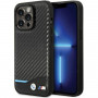 Capa rígida BMW BMHCP13X22NBCK Leather Carbon para Apple iPhone 13 Pro Max, preta