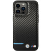 Capa rígida BMW BMHCP13X22NBCK Leather Carbon para Apple iPhone 13 Pro Max, preta