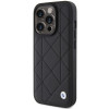Capa de couro acolchoada BMW BMHCP15X22RQDK para Apple iPhone 15 Pro Max, preta