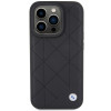 Capa de couro acolchoada BMW BMHCP15X22RQDK para Apple iPhone 15 Pro Max, preta