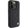 Capa de couro acolchoada BMW BMHCP15X22RQDK para Apple iPhone 15 Pro Max, preta