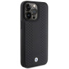 Capa BMW BMHCP15X22RFGK Leather Diamond Pattern para Apple iPhone 15 Pro Max, preta