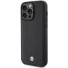 Capa BMW BMHCP15L22RFGK Leather Diamond Pattern para Apple iPhone 15 Pro, preta