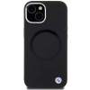Capa BMW BMHMP15SSILBK2 Signature Liquid Silicone MagSafe para Apple iPhone 15, preta