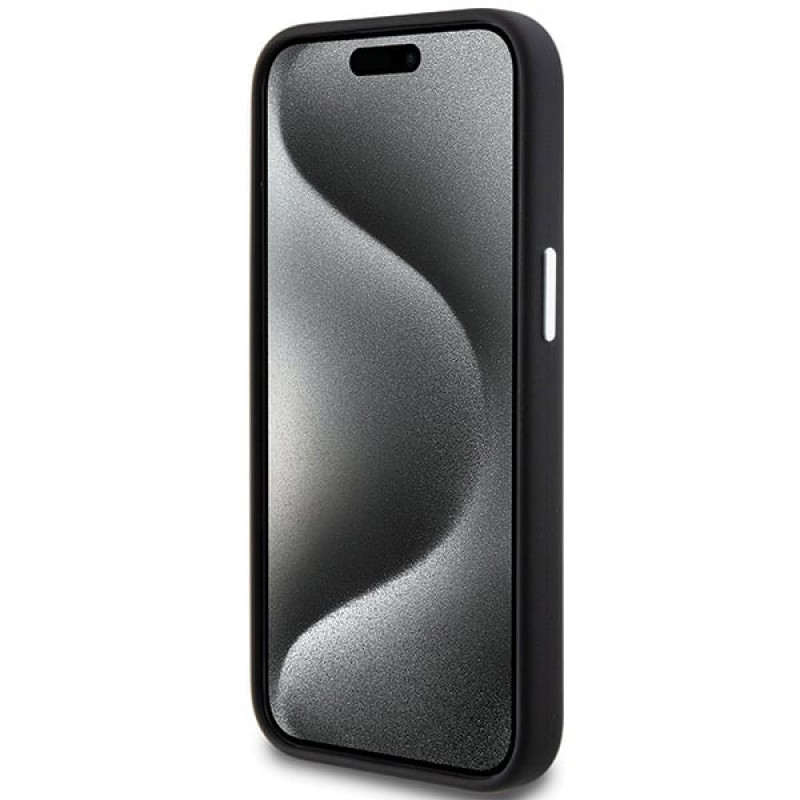 Capa BMW BMHMP15SSILBK2 Signature Liquid Silicone MagSafe para Apple iPhone 15, preta