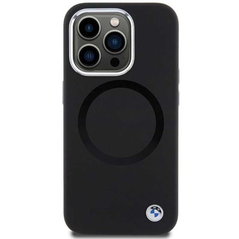 Capa MagSafe Signature Liquid Silicone BMW BMHMP15LSILBK2 para Apple iPhone 15 Pro, preta