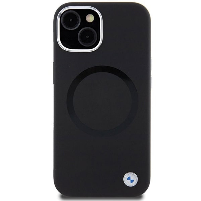 Capa BMW BMHMP15MSILBK2 Signature Liquid Silicone MagSafe para Apple iPhone 15 Plus / 14 Plus, preta