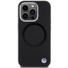 Capa BMW BMHMP15XSILBK2 Signature Liquid Silicone MagSafe para Apple iPhone 15 Pro Max, preta