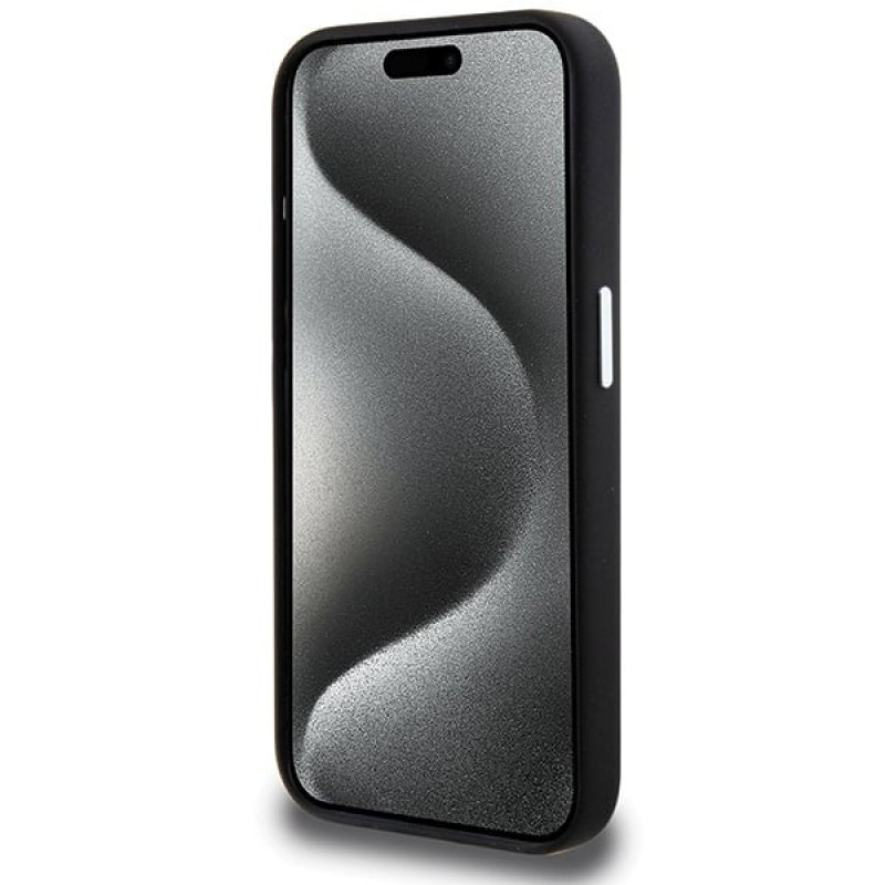 Capa BMW BMHMP15XSILBK2 Signature Liquid Silicone MagSafe para Apple iPhone 15 Pro Max, preta