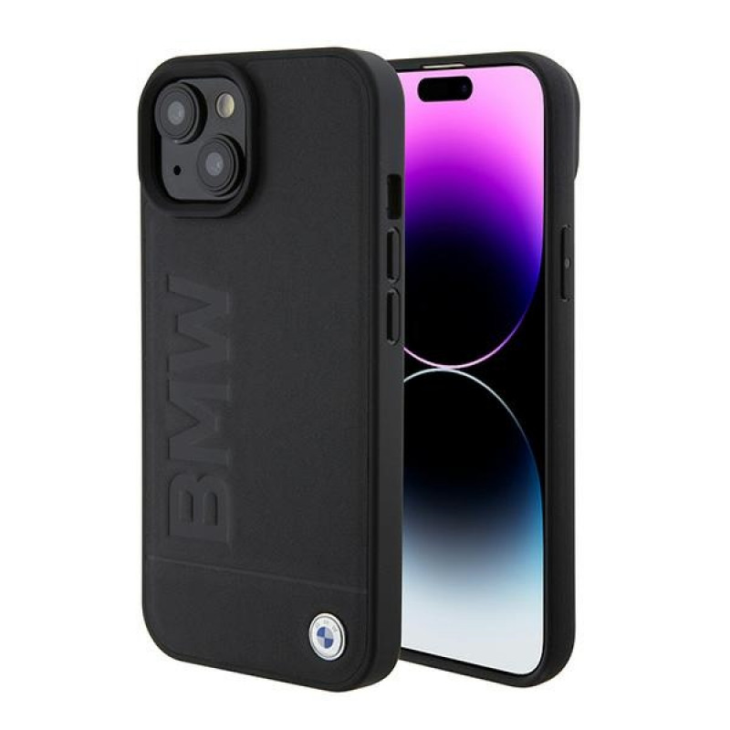 Capa rígida MagSafe com impressão do logótipo Signature BMW BMHMP15SSLLBK para Apple iPhone 15, preta