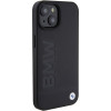 Capa Leather Hot Stamp MagSafe BMW BMHMP15MSLLBK para Apple iPhone 15 Plus / 14 Plus, preta