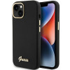 Capa rígida Guess GUHCP15SSMBSLK Silicone Script Metal Logo & Frame para Apple iPhone 15 / 14 / 13, preta
