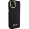 Capa rígida Guess GUHCP15SSMBSLK Silicone Script Metal Logo & Frame para Apple iPhone 15 / 14 / 13, preta