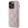 Guess GUHCP15LPSQSQSP Capa rígida Quilted Metal Logo para Apple iPhone 15 Pro, rosa