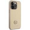 Capa Guess GUHCP15LPS4DGPD PU 4G Strass Metal Logo para Apple iPhone 15 Pro, dourada