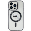 Karl Lagerfeld KLHMP15LHKHNOTK IML Capa rígida MagSafe Karl's Head para Apple iPhone 15 Pro, Transparente
