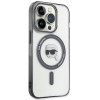 Karl Lagerfeld KLHMP15LHKHNOTK IML Capa rígida MagSafe Karl's Head para Apple iPhone 15 Pro, Transparente