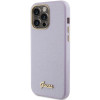Guess GUHCP15XPGMCSL Capa rígida Glitter Glossy Script para Apple iPhone 15 Pro Max, lilás
