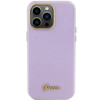 Guess GUHCP15XPGMCSL Capa rígida Glitter Glossy Script para Apple iPhone 15 Pro Max, lilás