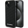 Karl Lagerfeld KLHCP15SPQKPMK Capa rígida Quilted K Pattern para Apple iPhone 15, preta