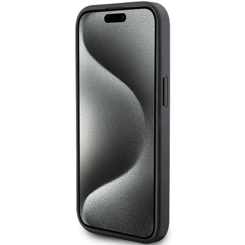 Karl Lagerfeld KLHCP15SPQKPMK Capa rígida Quilted K Pattern para Apple iPhone 15, preta
