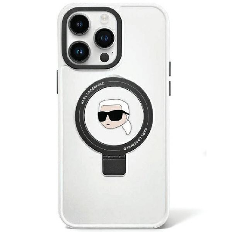 Capa rígida Karl Lagerfeld KLHMP15LHMRSKHH Ring Stand Karl Head MagSafe para Apple iPhone 15 Pro