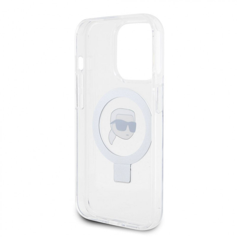 Capa rígida Karl Lagerfeld KLHMP15LHMRSKHH Ring Stand Karl Head MagSafe para Apple iPhone 15 Pro