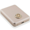 Guess GUPBM3AL4DMD Powerbank 3000 mAh, 5 W, MagSafe 4G Strassed Metal Logo, dourado